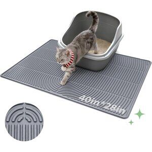 Cat Litter Box Mat,40" x 28" Extra Large Silicone Waterproof Litter Trapping Mat